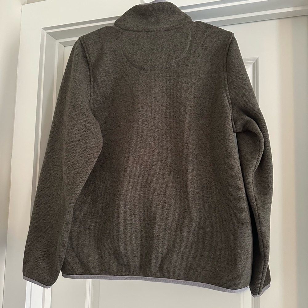 L.L. Bean Olive Green Fleece Pullover - Picture 2 of 5